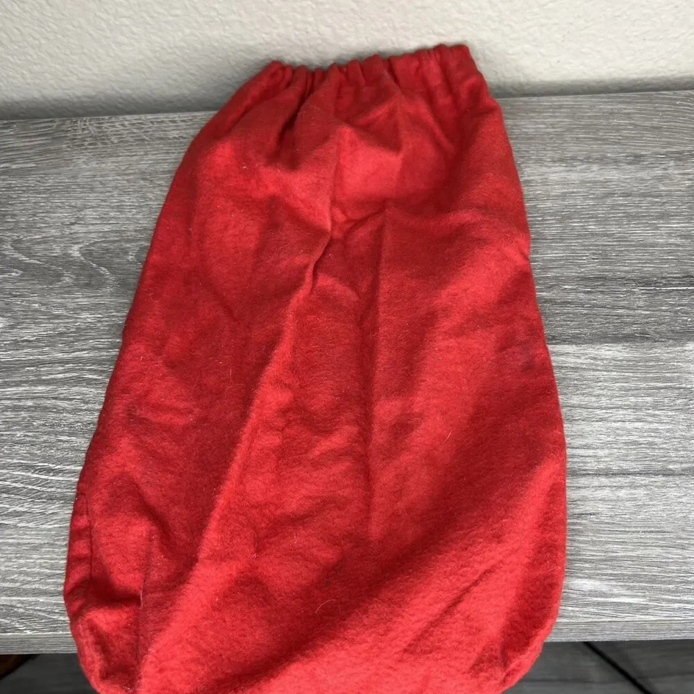 Vintage Red Gucci Drawstring Shoe Dust Bag Logo Imprinted Beads